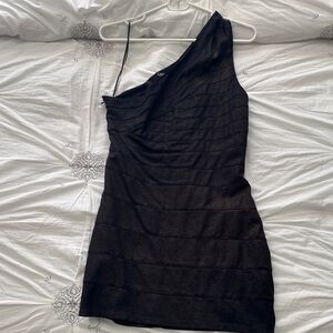 Express Black One-Shoulder Dress